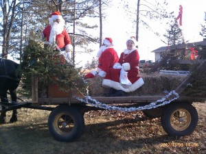 Santa and his helpers